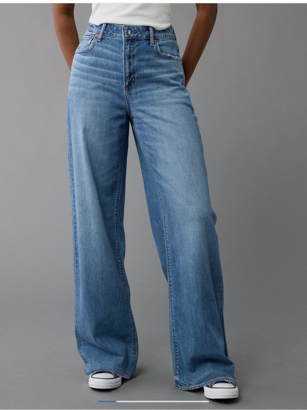 AE Dreamy Drape Stretch Super High-waisted Baggy Wide Leg Jean!
